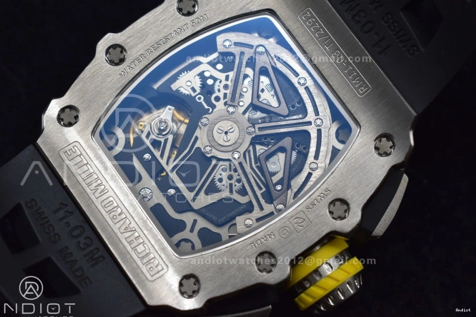 Chrono V Crystal 1:1 RM011 Strap Edition Black KVF Rubber on Black A7750 SS 1025 Functional Dial Best 0706